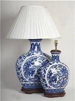 ALEXANDERS  BLUE DRAGON OVAL LAMP